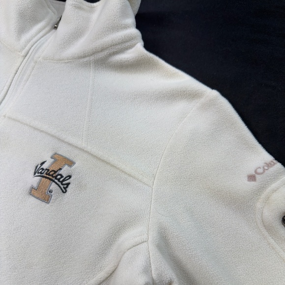Columbia Idaho Vandals Football White Full Zip Fleece Sweater Women’s Size L - Picture 3 of 10